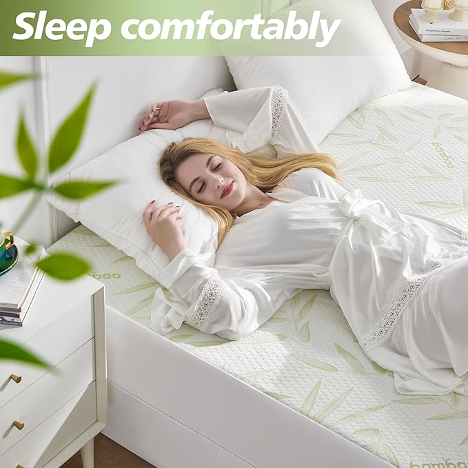 Twin Mattress Protector Waterproof Mattress Pad Washable Bamboo Rayon Mattress - Image 2