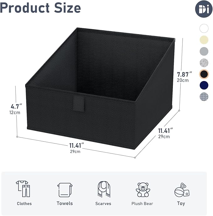 DIMJ Trapezoid Storage Bins for closet shelves, Closet Organzier Bins - Image 2