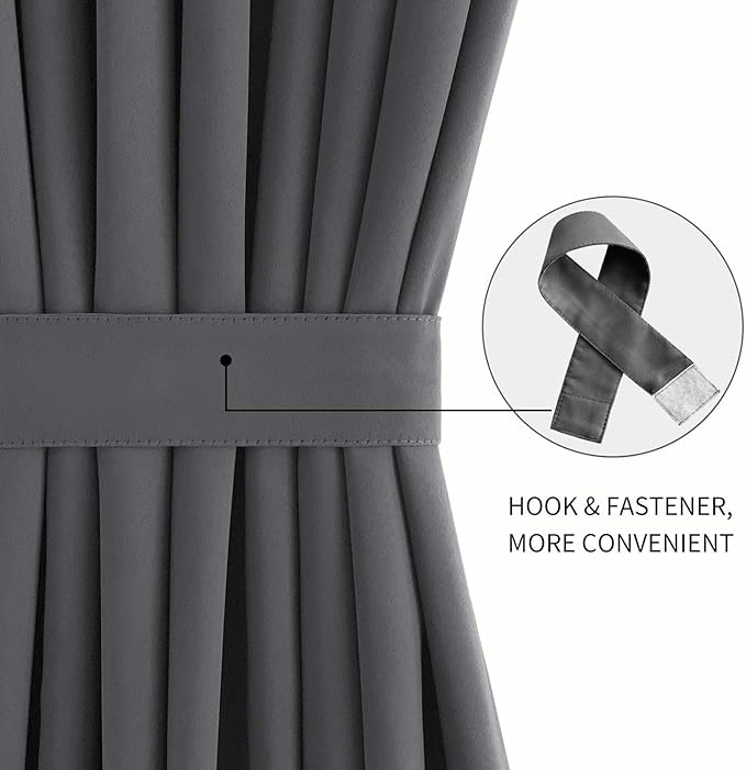 DWCN French Door Curtains – Rod Pocket Thermal Blackout Curtain - Image 3