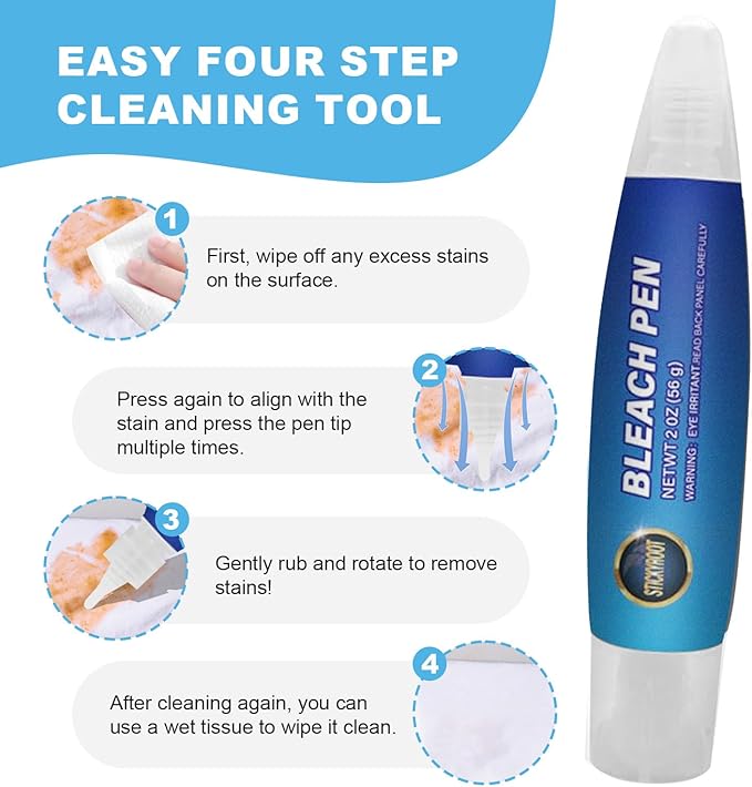 Bleach Pen Gel, Bleach Pen for Clothing, Stain Remover Pen, Travel Size - Image 4