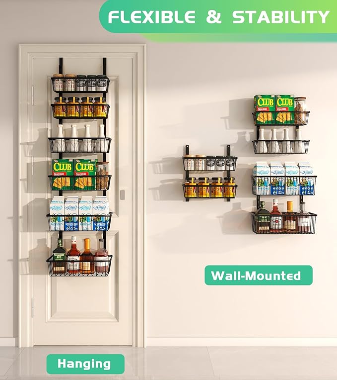 12 Inch Wide Narrow Over The Door Pantry Organizer, Pantry Organization and - Image 4