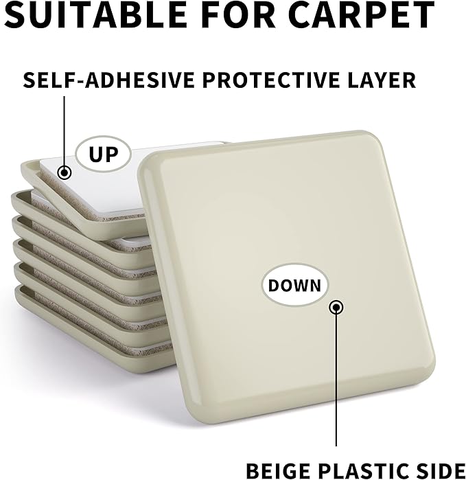 Furniture Sliders 20 pcs-2 1/2” Square Furniture Sliders - Image 4