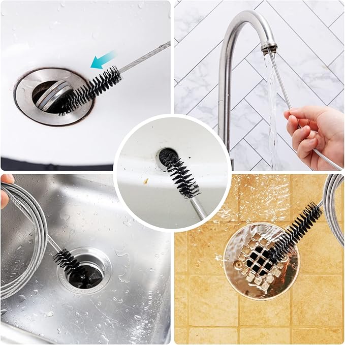 Drain Brush Pipe Cleaning Brush Slim Drain Hole Cleaning Tool Hose Flexible - Image 5