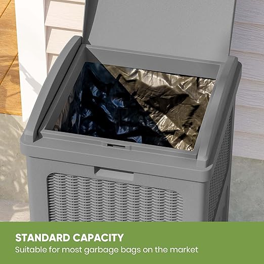 Patiowell 36 Gallon Outdoor Trash Can, Resin Outdoor Garbage Can - Image 8