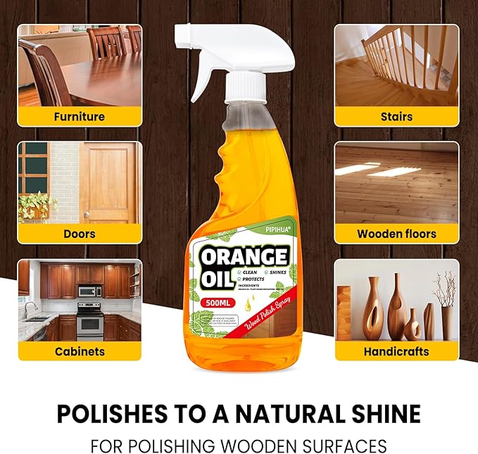 PIPIHUA Wood Oil Polish Spray, Shines & Protects, Wood Furniture Cleaner and - Image 5