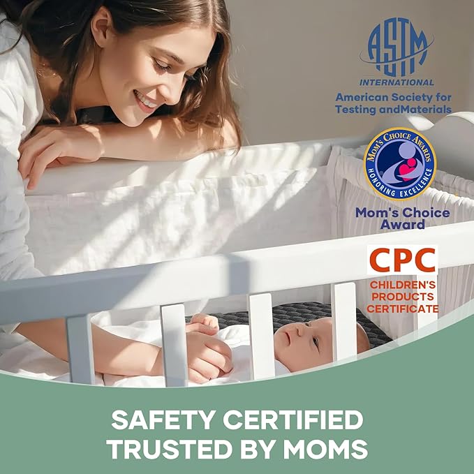 OhGeni 100% Waterproof Mattress Protector, Crib-Gray Size Mattress Pad - Image 6