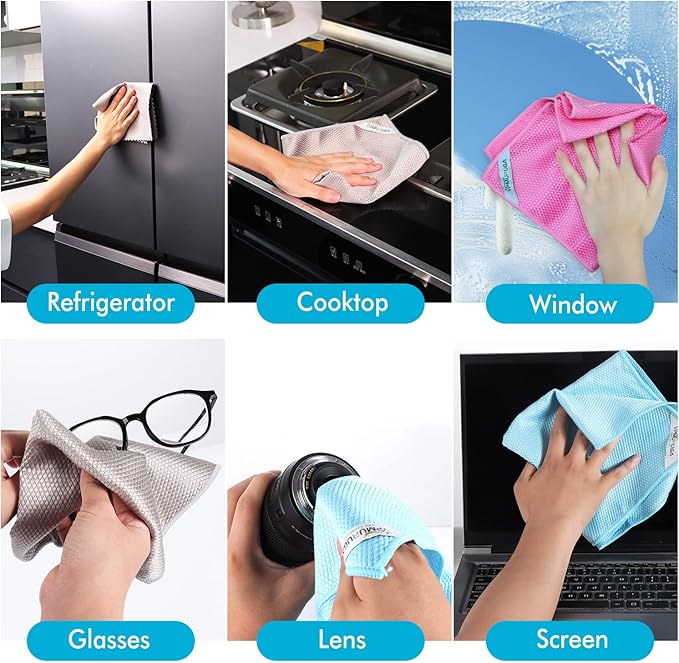 Easy Clean Streak Free Glass Cleaning Miracle Microfiber Cleaning Cloth - Image 5