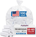 Fuxury 55-60 Gallon Heavy Duty Trash Bags, 23 Mic Thick, 38x58 in, Star-Seal by Fuxury