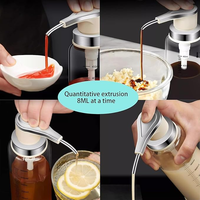 Sauce Pump Dispensers, Coffee Syrup Dispenser, 17oz Glass Bottle - Image 2
