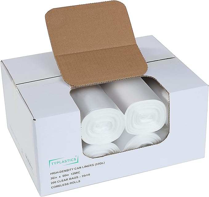 TYPLASTICS 55 Gallon Clear Trash Can Liners - Image 5