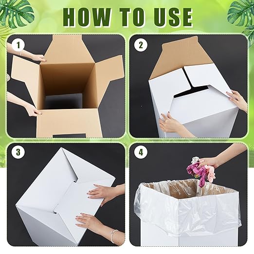 10 Pack 13 Gallon Cardboard Trash Cans Disposable and Reusable Corrugated - Image 4