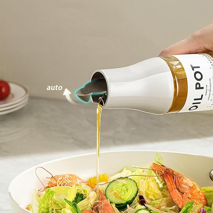 Olive Oil Dispenser Bottle, Auto Flip Non-Drip Design, Leak Proof Soy Sauce & - Image 5