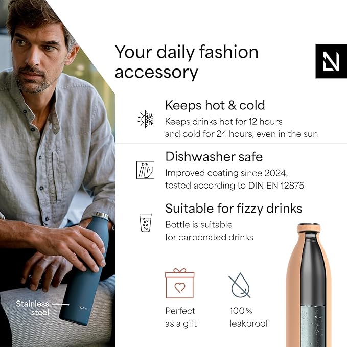 LARS NYSØM Stainless Steel Insulated XL Water Bottle 12oz 17oz 25oz 34oz 51oz | - Image 2