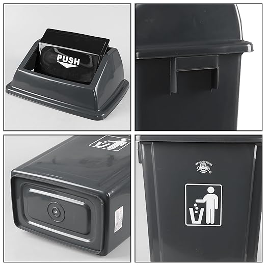 18 Gallon Grey Commercial Trash Can - Image 3