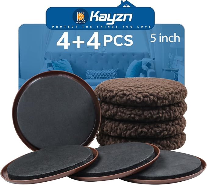 5" Furniture Sliders, 2-in-1 Furniture Movers Sliders by Kayzn