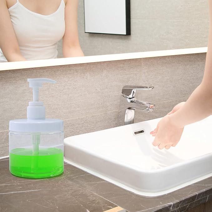 Cosywell Pump Bottle Dispenser Plastic Refillable Bottles Wide Mouth Jar Style - Image 7
