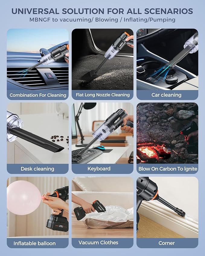 Car Vacuum Portable Cordless, 35000PA High Power Suction & Blower, Wireless - Image 5