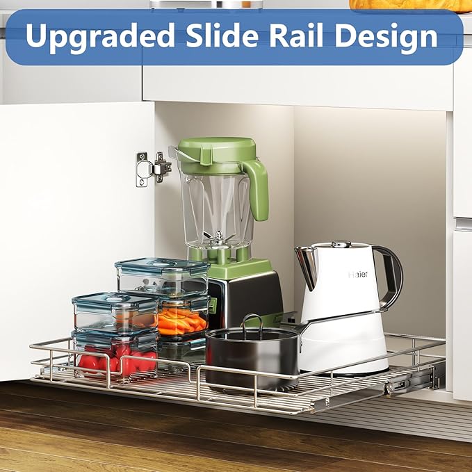 ROOMTEC Pull Out Cabinet Organizer, Cabinet Pull Out Shelves 28½" W x 21½" D - Image 5
