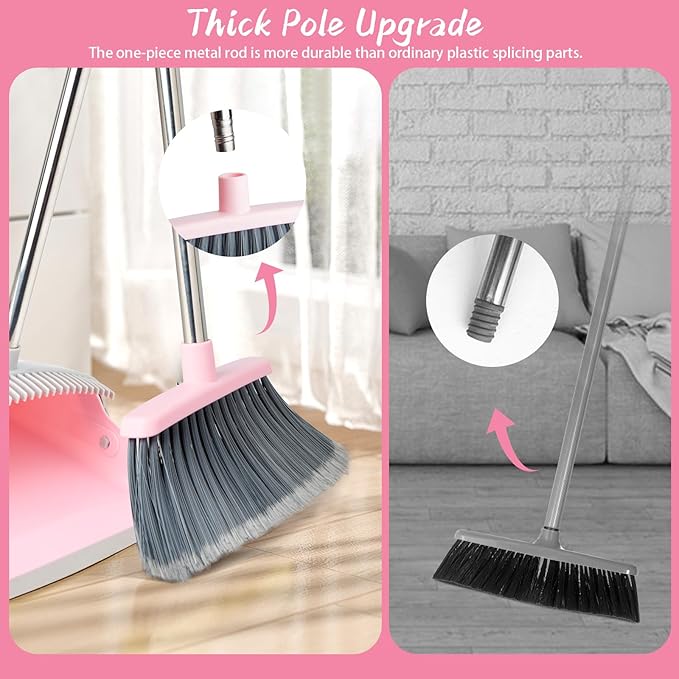 Broom and Dustpan Combo Set, Long Handle and Standing Dust Pan - Image 6