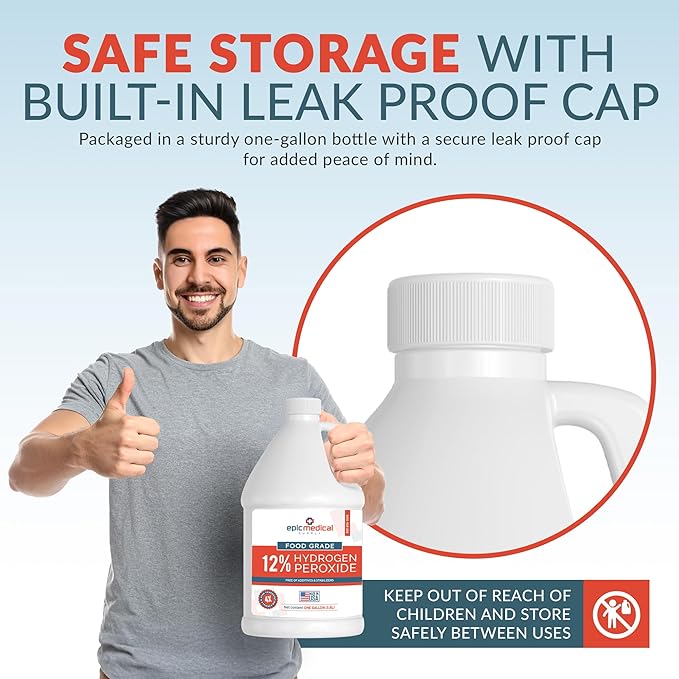 12% Food Grade Hydrogen Peroxide – Ultra-Concentrated H2O2 Peroxide Cleaner – 1 - Image 6