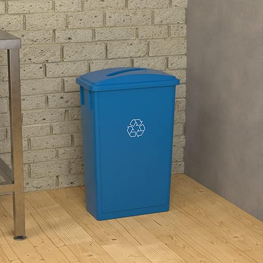 23 Gallon Blue Recycle Slim Jim Trash Can - Image 4