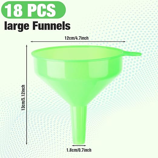 Honeydak 18 Pieces Multi-Purpose Plastic Funnels 4.7 Inch Wide Mouth Funnels - Image 2