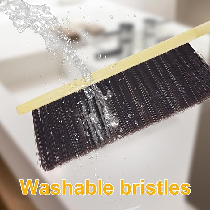 2 Piece Wooden Hand Broom, Dust Brush, Bench Brushes, Soft Bristles, Long - Image 7