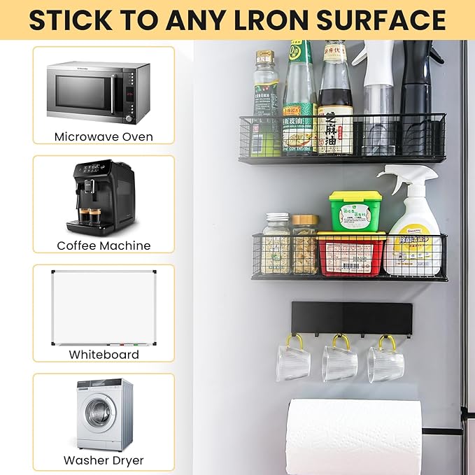 Magnetic Spice Rack for Refrigerator Magnetic Fridge Shelf for Kitchen Spice - Image 5
