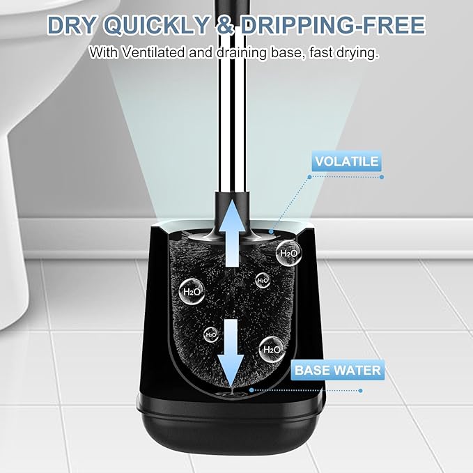SetSail Toilet Brush and Holder 4 Pack, Self Closing Lid Toilet Bowl Brushes - Image 5