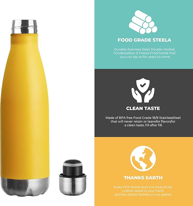 MEWAY 17oz Sport Water Bottle 8 Pack Vacuum Insulated Stainless Steel - Image 3