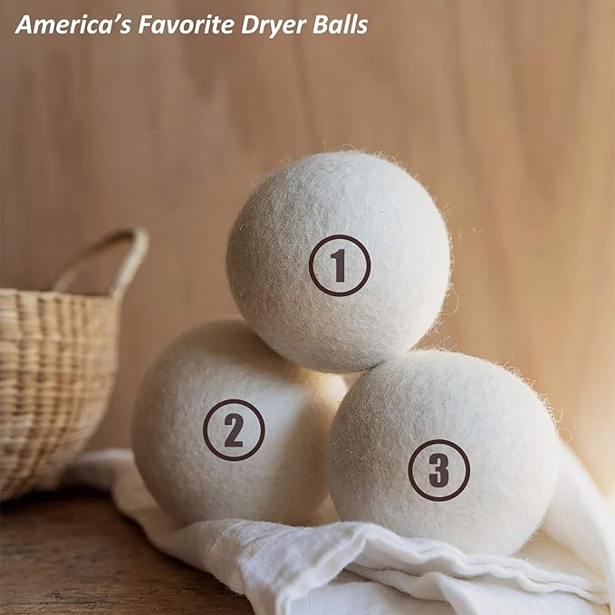 Sheep Wool Dryer Balls 12 Pack L Premium Natural Fabric Softener, Reusable - Image 6