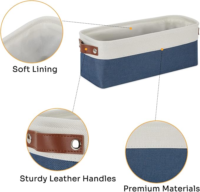 DULLEMELO Toilet Paper Baskets for Storage 15"x6"x5.5" Small Rectangular - Image 3
