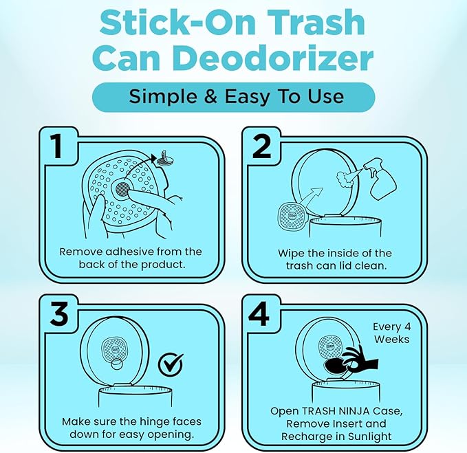 Trash Ninja Trash Can Deodorizer – Stick-On Air Freshener - Image 6