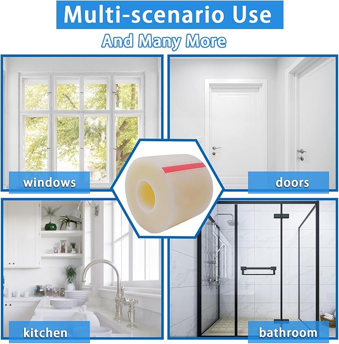 Transparent Window Weather Sealing Tape, Winter Window Seal Kit - Image 6