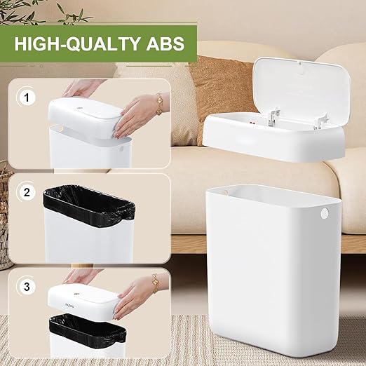 funest Trash Can with Lid, 3 Gallons/10.3 Qt Garbage Can with Press Top - Image 6
