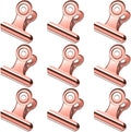 30 Pack Small Rose Gold Bull Clips, 1.22 Inch Mini Metal Hinge Clips by Orcielo
