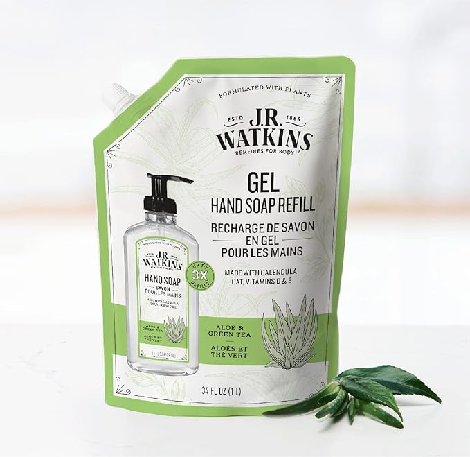 J.R. Watkins Hand Soap Refill, Aloe and Green Tea 34 fl Ounce - Image 6