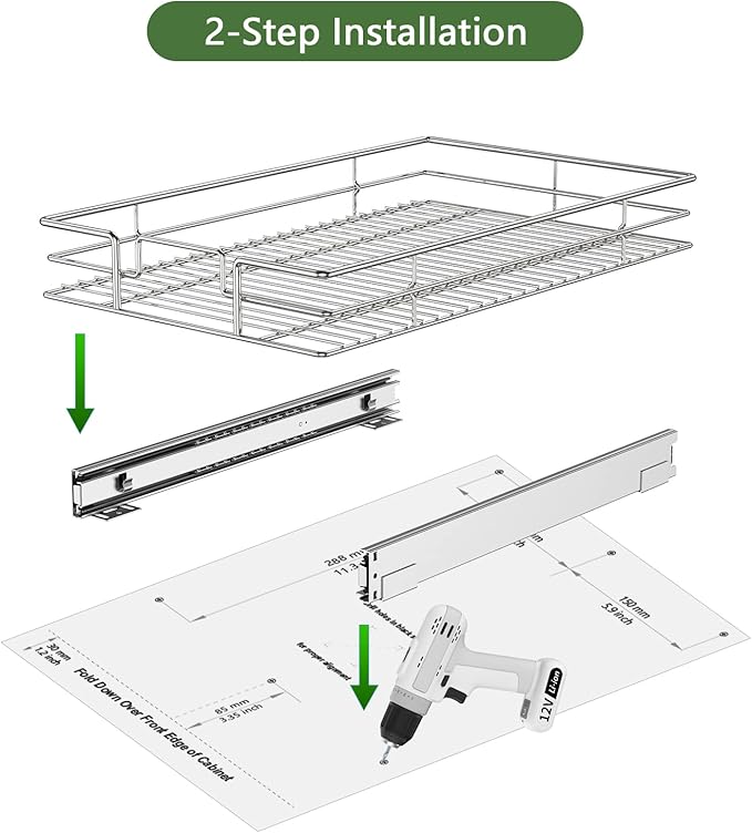 LOVMOR Pull Out Cabinet Organizer 20"W x 21"D, Kitchen Cabinet Pull Out Shelves - Image 8