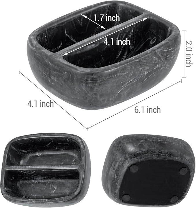 MyGift Modern Black Resin Double Sponge Holder - Image 4