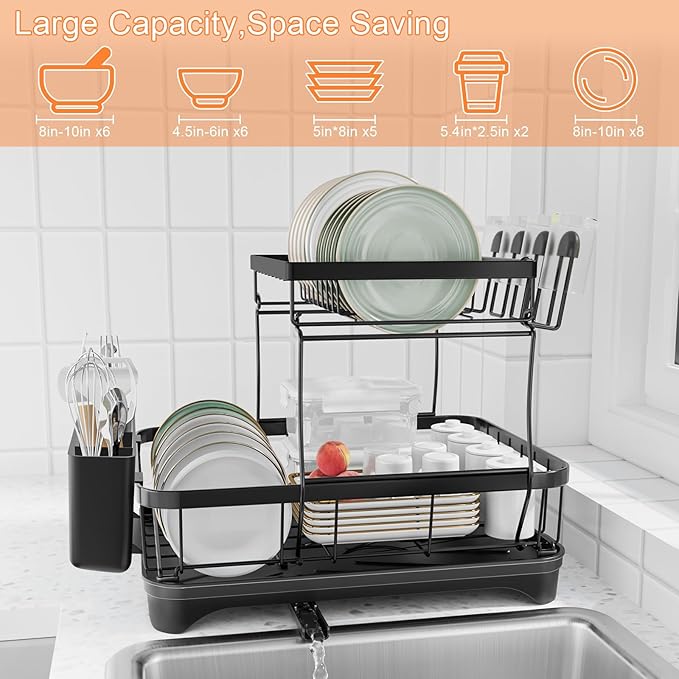Dish Drying Rack Two-Tier Drying Rack - Image 9