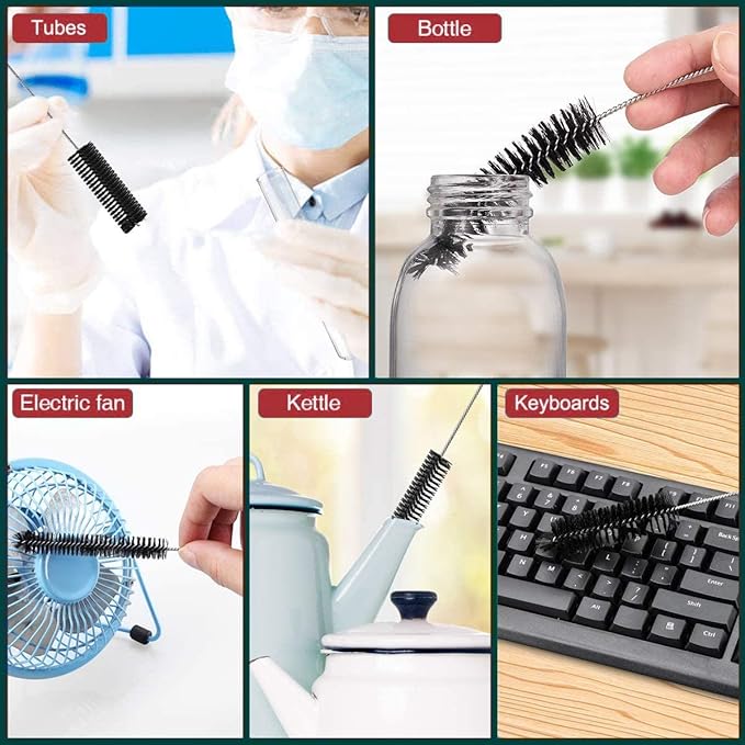 Long Straw Brush, Nylon Pipe Tube Cleaner 8.2-ihch 10 Different Diameters Set - Image 7