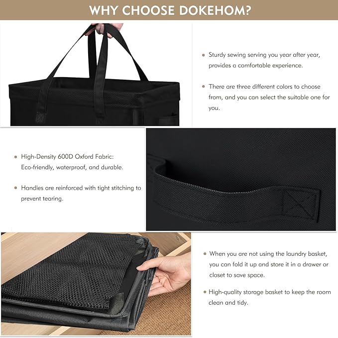 DOKEHOM 90L X-Large Laundry Basket - Image 4