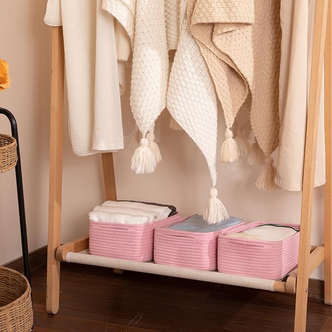 3 Pack Small Storage Baskets for Organizing, Cute Woven Decorative Gift Baskets - Image 6