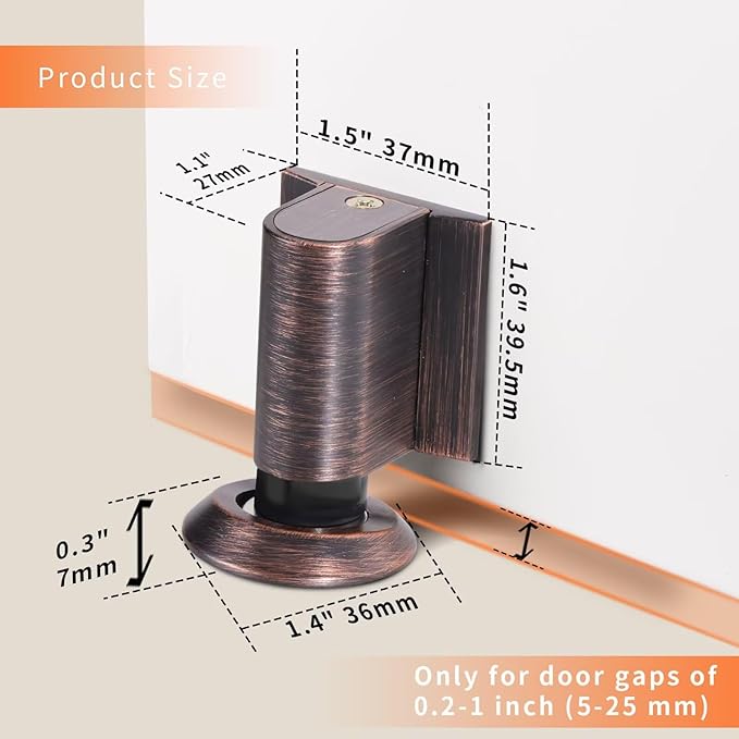 Bak Bo Magnetic Door Stoppers 2 Pack Bottom of Door Holder Keep Door Open No - Image 2