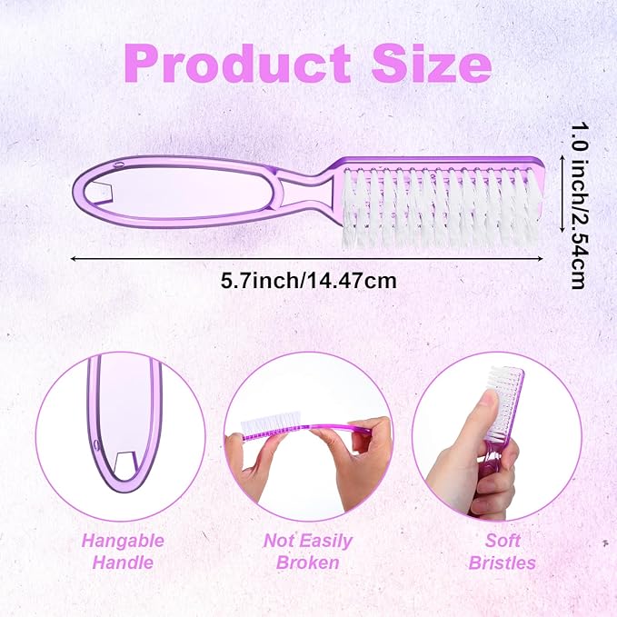 50 Pcs Handle Grip Nail Scrubber Brushes, Manicure Pedicure Cleaning Brushes - Image 2