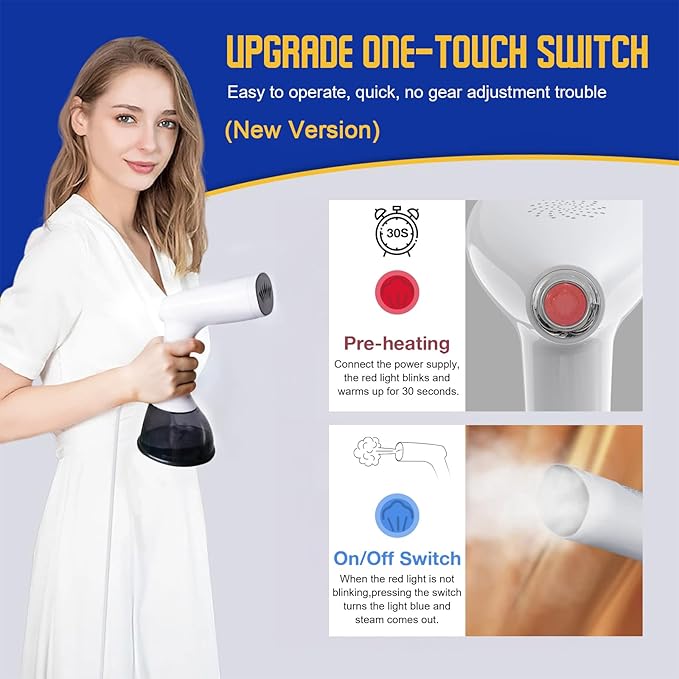 Steamer for Clothes 1350W, Clothes Steamer for Home, Upgraded 400ML Large - Image 7