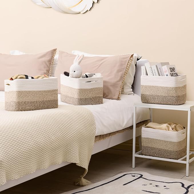 Shelf Baskets for Organizing, Storage Baskets for Shelves, Woven Baskets for - Image 6