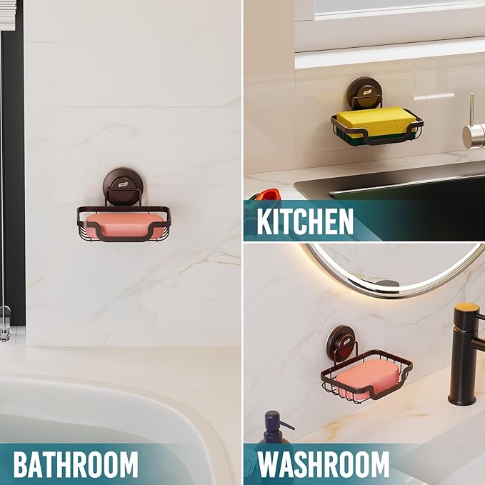 TAILI Soap Holder Bar Dish Suction Cup, Bar Shampoo Rack - Image 2