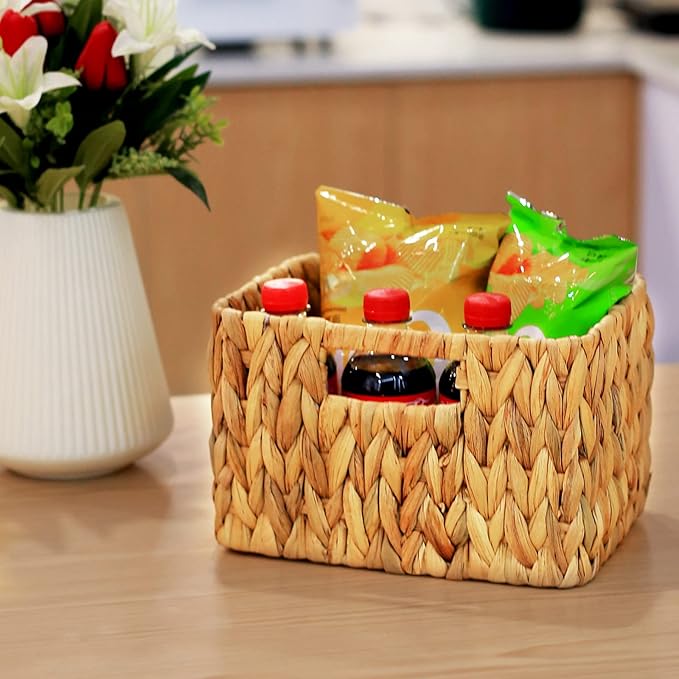 HOONEX Water Hyacinth Storage Baskets, Wicker Baskets - Image 7