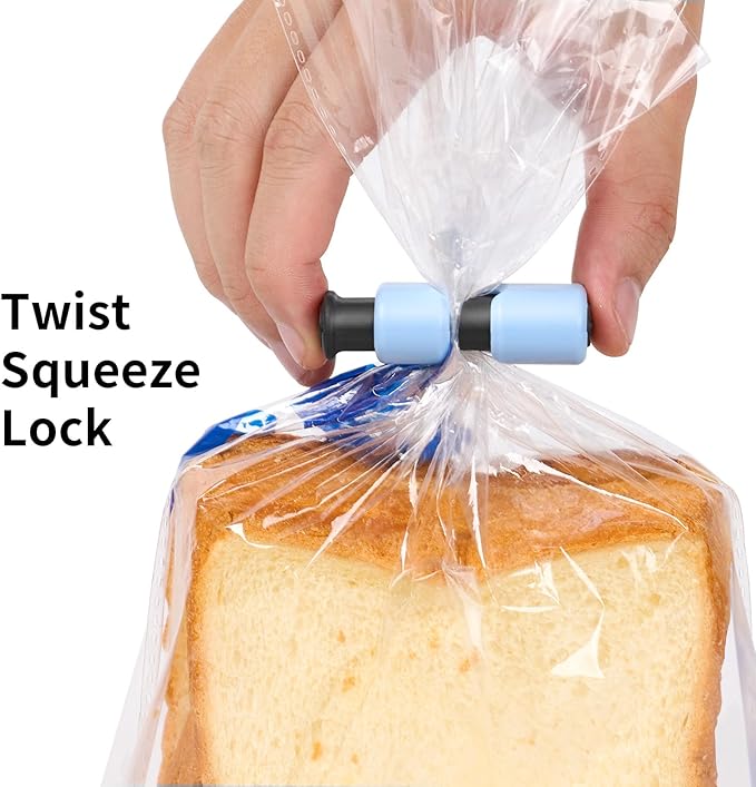 10 Pack Squeeze and Lock Bread Bag Clips, Bread Clips Resuable, Bag Clip - Image 3